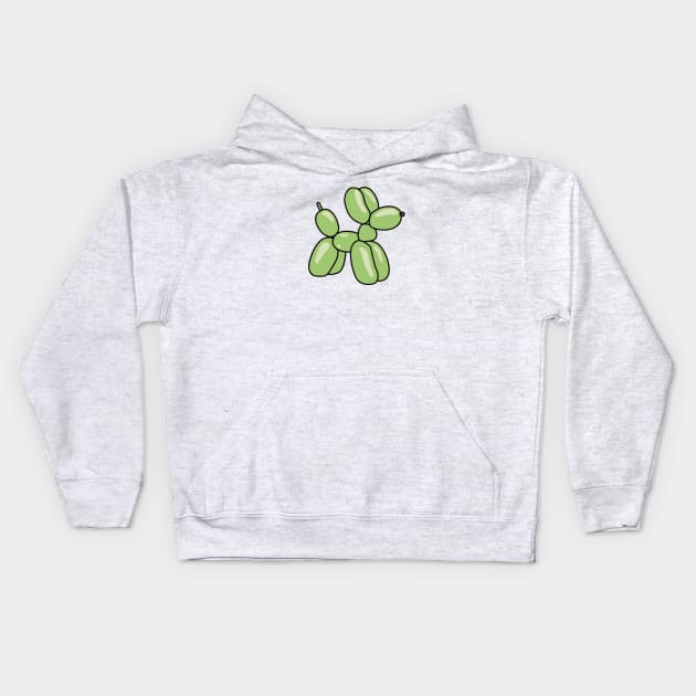 Cute Green Ballon Dog Kids Hoodie by maura41